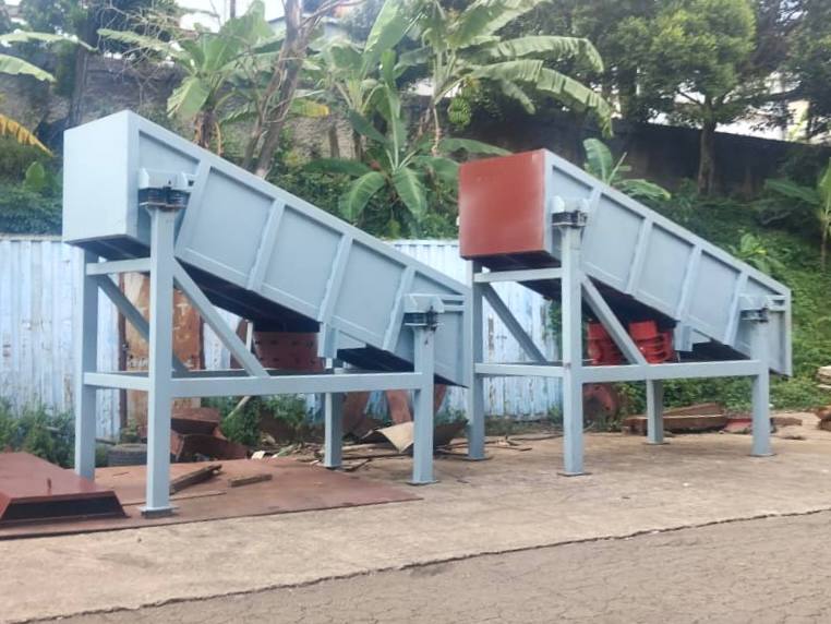 Fabricated screen vibrator units ready for installation at Batam workshop