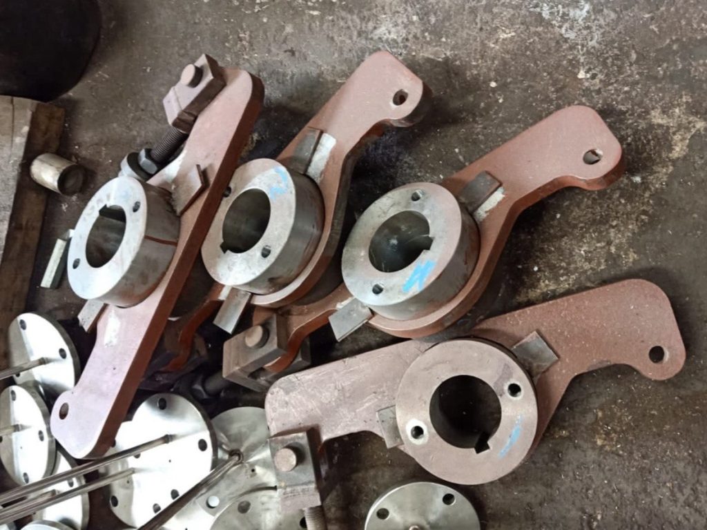 Machined tiller arms for tugboat at Batam workshop